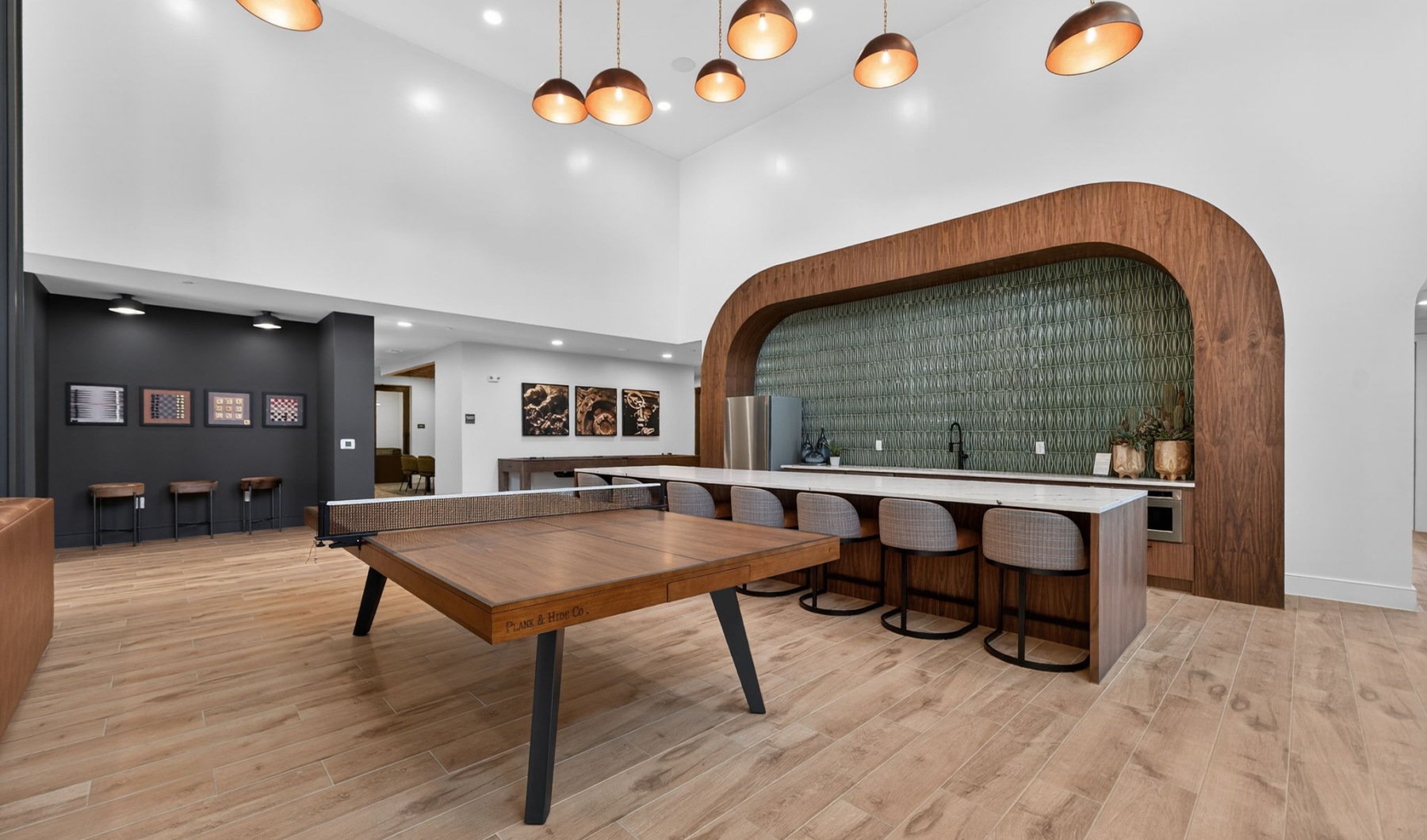 resident lounge with ping pong table
